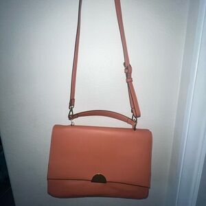 A new day – Coral Leather Shoulder Bag